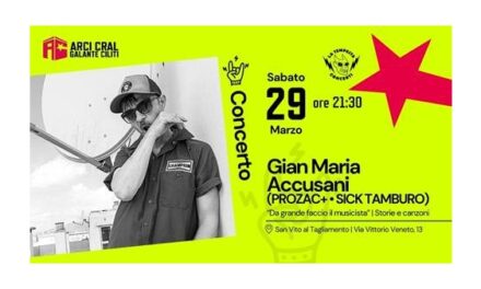 Gian Maria Accusani porta in scena la sua vita in musica: il 29 marzo all’Arci Cral di San Vito al Tagliamento