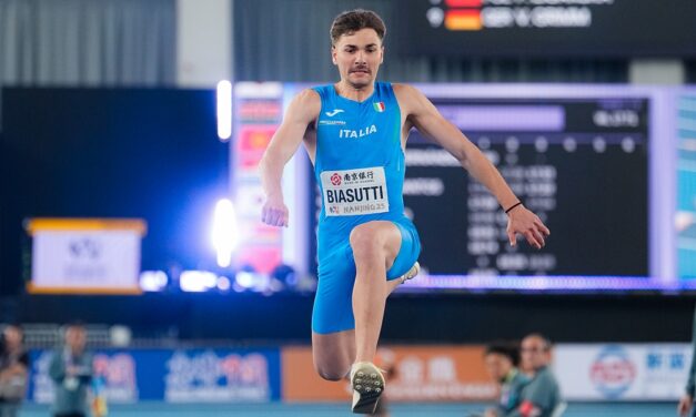 MONDIALI INDOOR DI ATLETICA A NANCHINO (CINA): SIMONE BIASUTTI CHIUDE 10° NEL SALTO TRIPLO CON 16.37 M