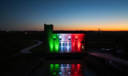 Latisana: l’idrovora Lame di illuminata con il tricolore per la Giornata mondiale dell’Acqua