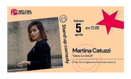 MARTINA CATUZZI “Satira sui deboli”: ALL’ARCI CRAL, SAN VITO AL TAGLIAMENTO (PN) TORNA LA rassegna DI Stand Up Comedy