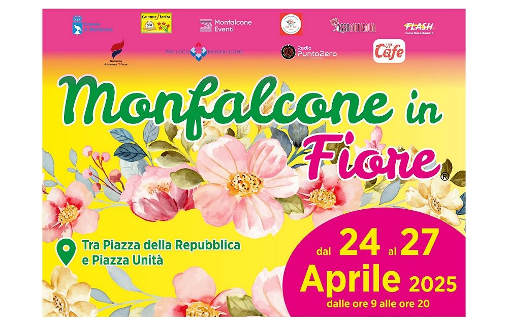 “Monfalcone in fiore”: dal 24 al 27 aprile la città si trasforma in un giardino a cielo aperto