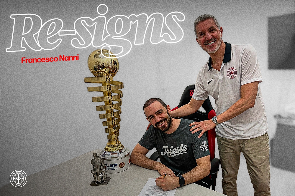 PALLACANESTRO TRIESTE: FRANCESCO NANNI CONFERMATO SULLA PANCHINA BIANCOROSSA