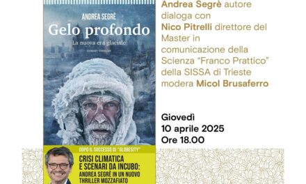 Andrea Segrè presenta “Gelo profondo. La nuova era glaciale” all’Antico Caffè San Marco: un nuovo thriller scientifico tra clima e potere