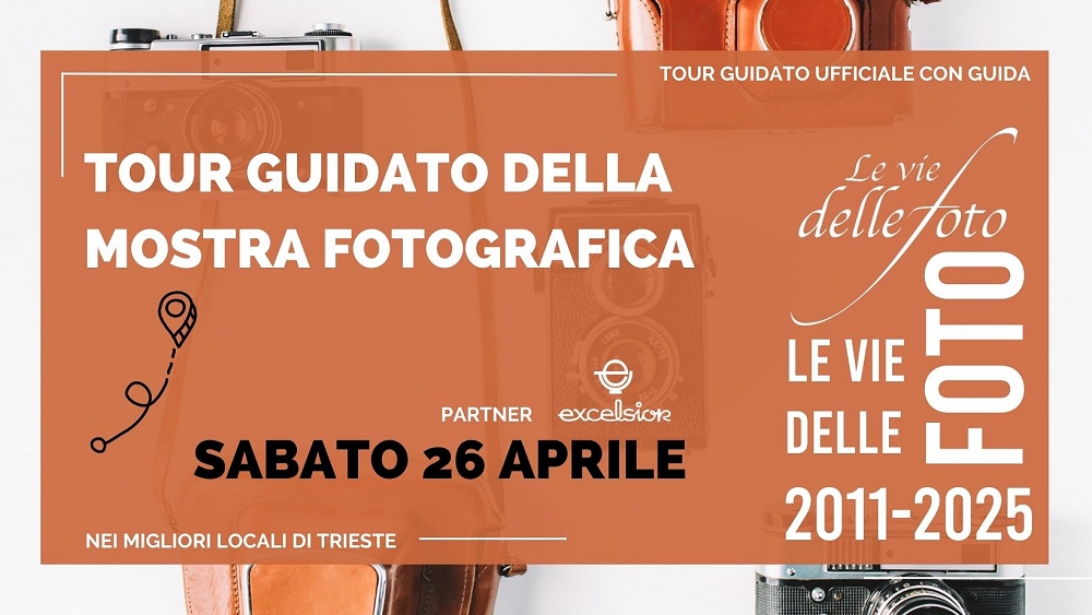 Sabato 26 aprile si concludono i tour guidati “Le vie delle Foto 2025” tra fotografia e scoperta urbana: ogni sabato una nuova occasione per conoscere Trieste