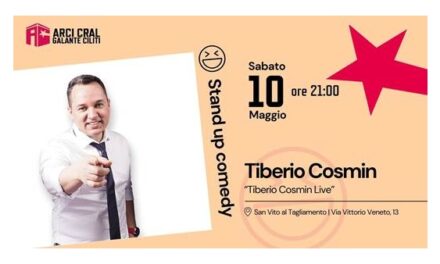 Stand-up comedy all’ARCI CRAL di San Vito al Tagliamento: Tiberio Cosmin sul palco il 10 maggio