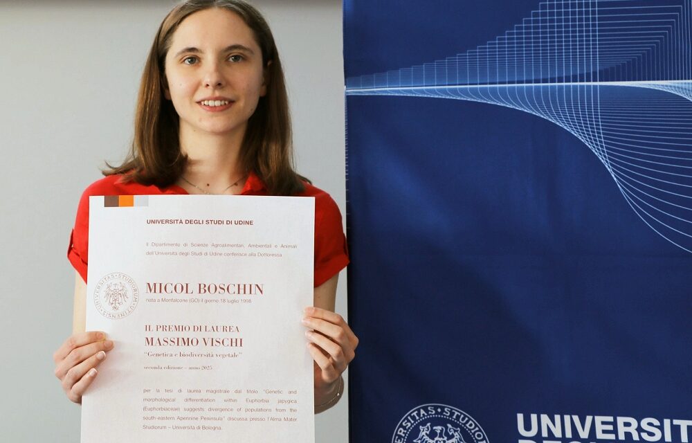 BIODIVERSITÀ, PREMIO DI LAUREA IN MEMORIA DI MASSIMO VISCHI A MICOL BOSCHIN DI CAPRIVA DEL FRIULI