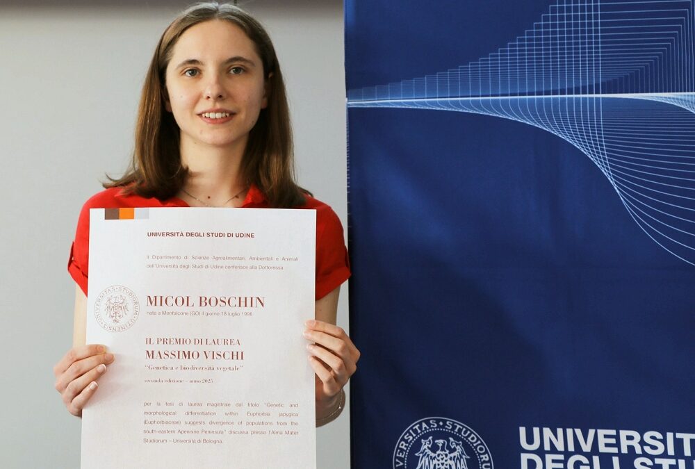 BIODIVERSITÀ, PREMIO DI LAUREA IN MEMORIA DI MASSIMO VISCHI A MICOL BOSCHIN DI CAPRIVA DEL FRIULI