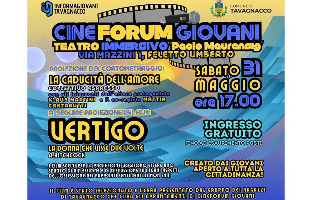 TAVAGNACCO: CINEFORUM GIOVANI ESPLORA LE DINAMICHE DELL’OSSESSIONE NELLE RELAZIONI AFFETTIVE