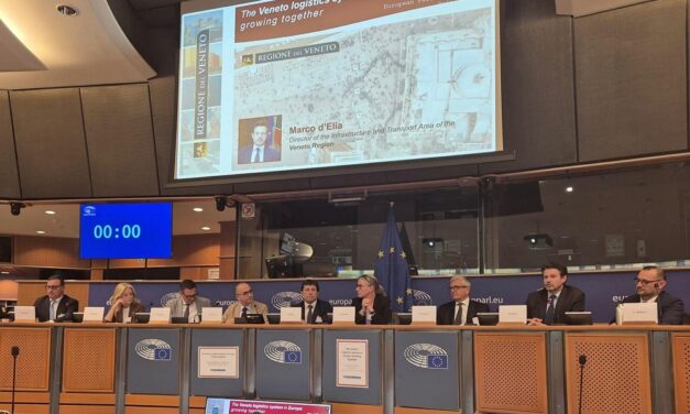 INFRASTRUTTURE VENETE AL PARLAMENTO UE PER ANNUNCIARE PARTECIPAZIONE CONGINUTA AL SALONE INTERNAZIONALE DI MONACO DEDICATO ALLA LOGISTICA