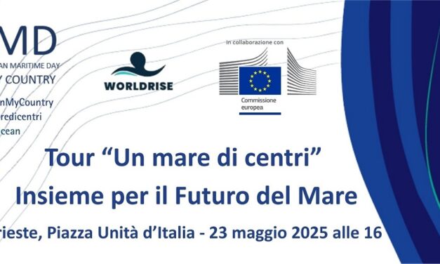 VENERDÌ 23 MAGGIO ALLE 16 IN PIAZZA UNITÀ D’ITALIA EUROPE DIRECT TRIESTE SARÀ A FIANCO DELLA BIOLOGA MARINA E DIVULGATRICE SCIENTIFICA, MARIASOLE BIANCO NELLA TAPPA CONCLUSIVA DEL TOUR “UN MARE DI CENTRI: INSIEME PER IL FUTURO DEL MARE” NELL’AMBITO DELLA MANIFESTAZIONE “MARE NORDEST 2025”
