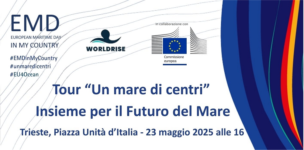 VENERDÌ 23 MAGGIO ALLE 16 IN PIAZZA UNITÀ D’ITALIA EUROPE DIRECT TRIESTE SARÀ A FIANCO DELLA BIOLOGA MARINA E DIVULGATRICE SCIENTIFICA, MARIASOLE BIANCO NELLA TAPPA CONCLUSIVA DEL TOUR “UN MARE DI CENTRI: INSIEME PER IL FUTURO DEL MARE” NELL’AMBITO DELLA MANIFESTAZIONE “MARE NORDEST 2025”