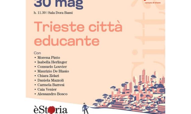 VENERDÌ 30 MAGGIO ALLE ORE 11.30 IL COMUNE DI TRIESTE SARÀ PROTAGONISTA A “E’STORIA GIOVANI” CON IL PROGETTO “TRIESTE CITTÀ EDUCANTE”