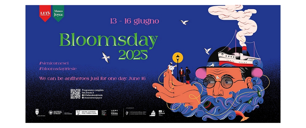 PRESENTATA AL MUSEO LETS L’EDIZIONE 2025 DI BLOOMSDAY 2025 – UNA FESTA PER JOYCE IN PROGRAMMA A TRIESTE DAL 13 AL 16 GIUGNO