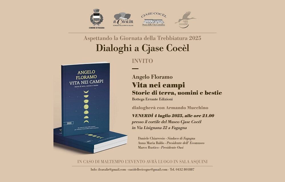 “Dialoghi a Cjase Cocèl”: Angelo Floramo presenta “Vita nei campi” a Fagagna venerdì 4 luglio
