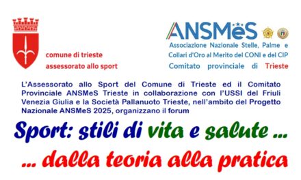 MARTEDÌ 24 GIUGNO ALLE ORE 17.30 ALLA SALA TERGESTE FORUM “SPORT, STILI DI VITA E SALUTE….DALLA TEORIA ALLA PRATICA”