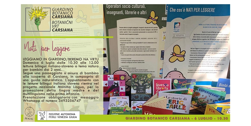 Nati per Leggere al Giardino botanico Carsiana