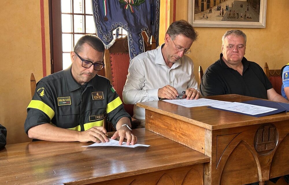 Muggia: firmato il protocollo con Vigili del Fuoco e Protezione Civile