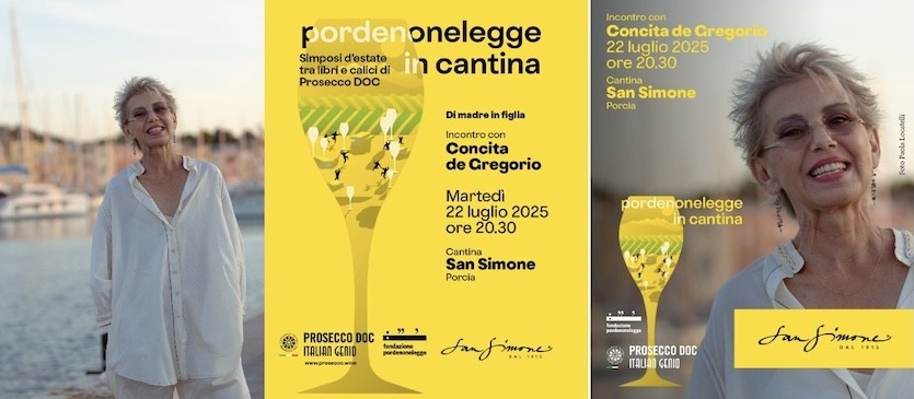 PORDENONELEGGE IN CANTINA: MARTEDÌ 22 LUGLIO CONCITA DE GREGORIO PRESENTA, NELLA CANTINA SAN SIMONE A RONDOVER, IL SUO ULTIMO ROMANZO “DI MADRE IN FIGLIA”