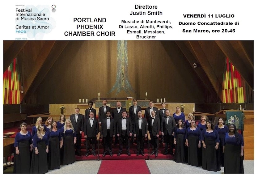 A PORDENONE IL PORTLAND PHOENIX CHAMBER CHOIR, UN GRANDE CONCERTO INTERNAZIONALE PER CHIUDERE IL CARTELLONE ESTIVO DEL 34° FESTIVAL INTERNAZIONALE DI MUSICA SACRA