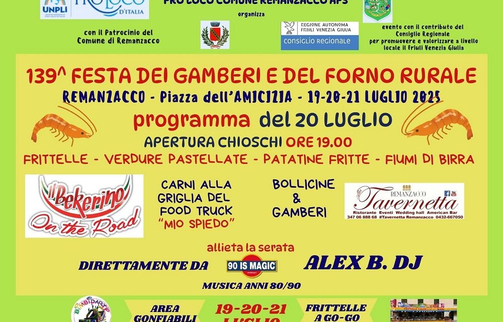 Remanzacco, torna la festa dei gamberi