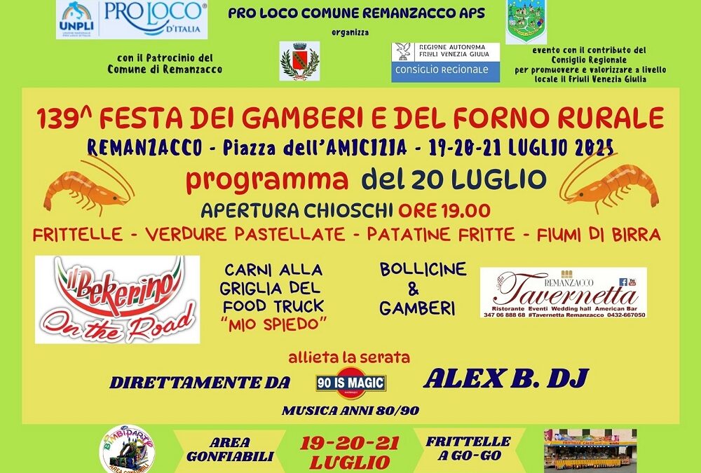 Remanzacco, torna la festa dei gamberi
