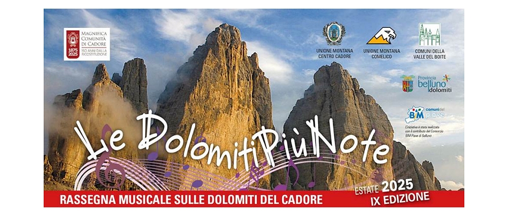 Dolomiti Più Note 2025: rinviato il concerto del 23 agosto al 2 settembre!