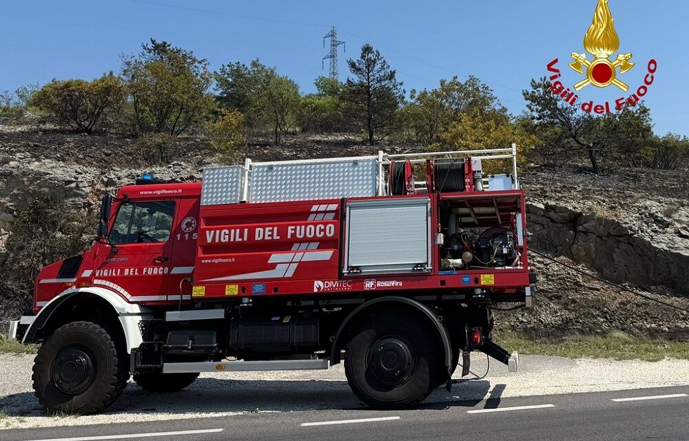 INCENDIO STERPAGLIE IN COMUNE DI DUINO AURISINA: STRADA CHIUSA!