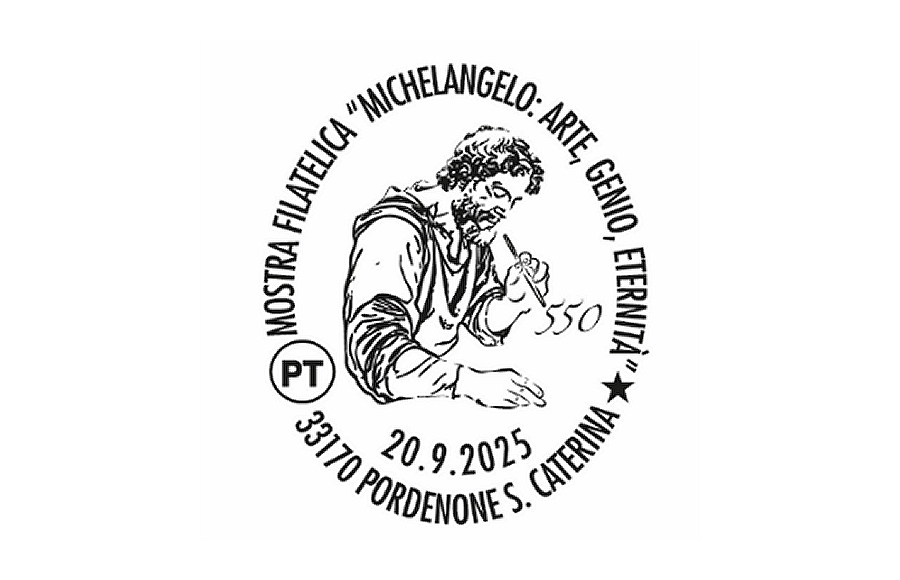 POSTE ITALIANE: DISPONIBILE A PORDENONE L’ANNULLO FILATELICO PER LA MOSTRA FILATELICA SU MICHELANGELO