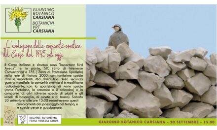 Giardino botanico Carsiana: “L’evoluzione della comunità ornitica del Carso dal 1945 ad oggi”