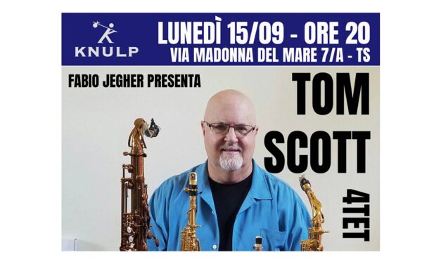 Una leggenda del jazz di scena al Knulp: lunedì 15 settembre alle ore 20.00 per la prima volta a Trieste si esibirà con il suo Trieste Quartet il sassofonista Tom Scott