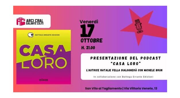 Al CRAL di San Vito al Tagliamento viene presentato il podcast “Casa loro” che racconta il tema dell’accoglienza attraverso le voci di chi la vive in prima persona