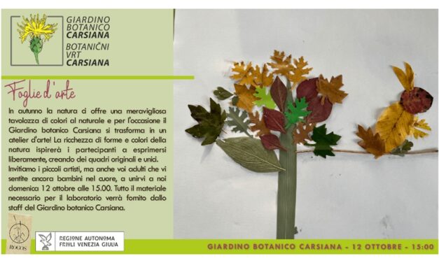 Foglie d’arte al Giardino botanico Carsiana