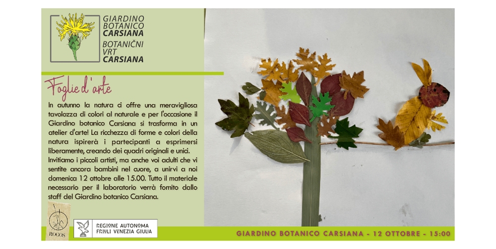 Foglie d’arte al Giardino botanico Carsiana
