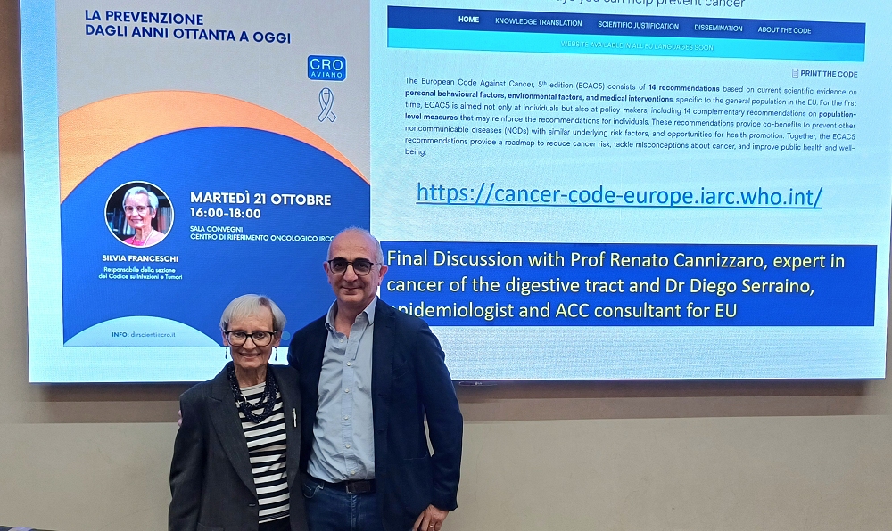 CRO: Lectio Silvia Franceschi “Codice europeo contro il cancro”