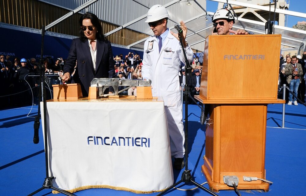 FINCANTIERI: VARATO A PALERMO IL NUOVO TRAGHETTO DELLA REGIONE SICILIANA