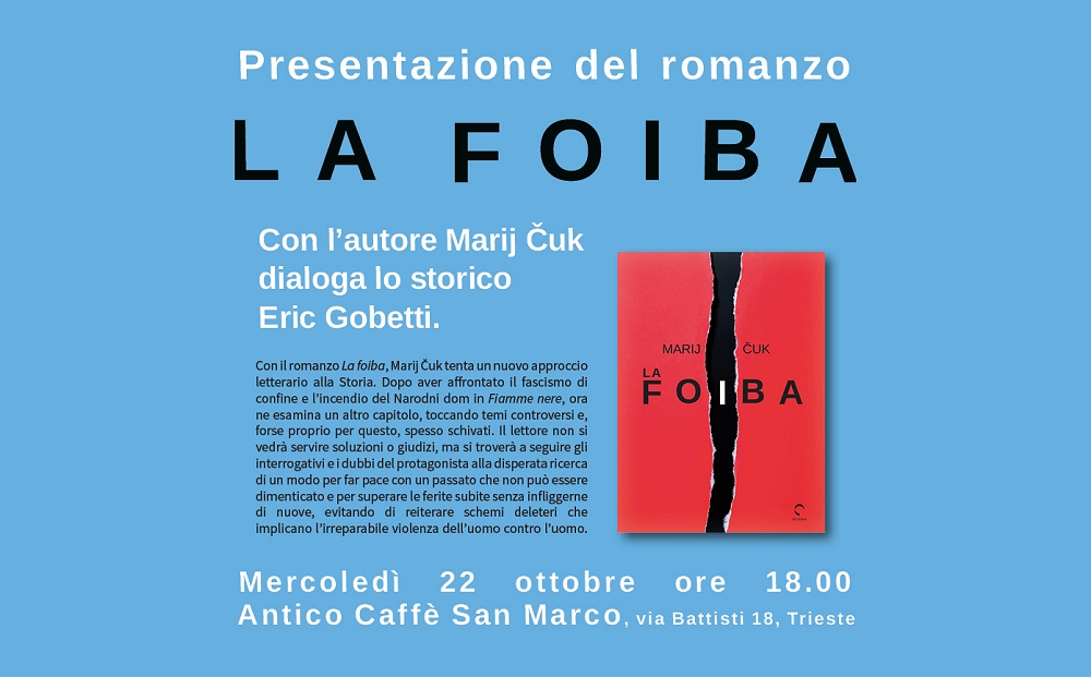 Marij Čuk presenta il suo libro “La foiba” (Mladika editore) all’Antico Caffè San Marco