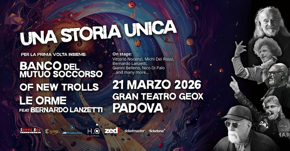 UNA STORIA UNICA: il progressive rock italiano riunito in concerto per la prima volta