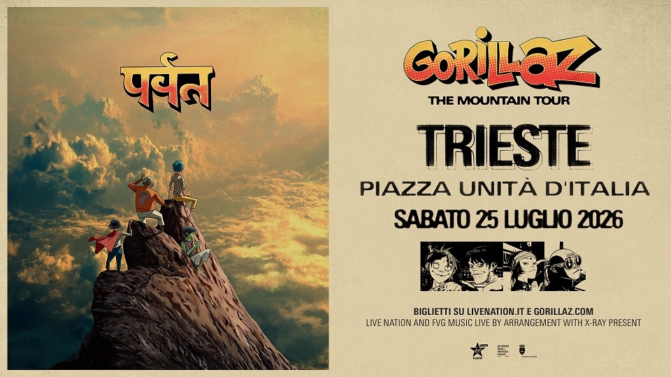 I GORILLAZ a Trieste (Piazza Unità d’Italia) per uno show imperdibile per festeggiare i 25 anni di carriera