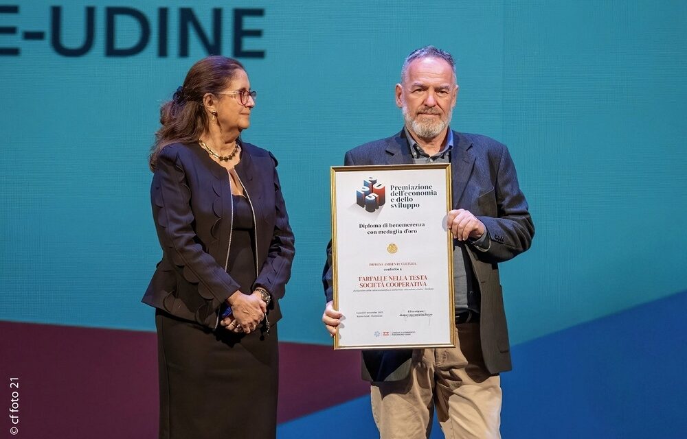 FARFALLE NELLA TESTA PREMIATA COME ECCELLENZA DALLA CAMERA DI COMMERCIO PORDENONE-UDINE