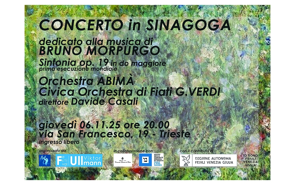 CONCERTO IN SINAGOGA DEDICATO ALLA MUSICA DI BRUNO MORPURGO ALLA PRESENZA DEL NIPOTE DEL COMPOSITORE