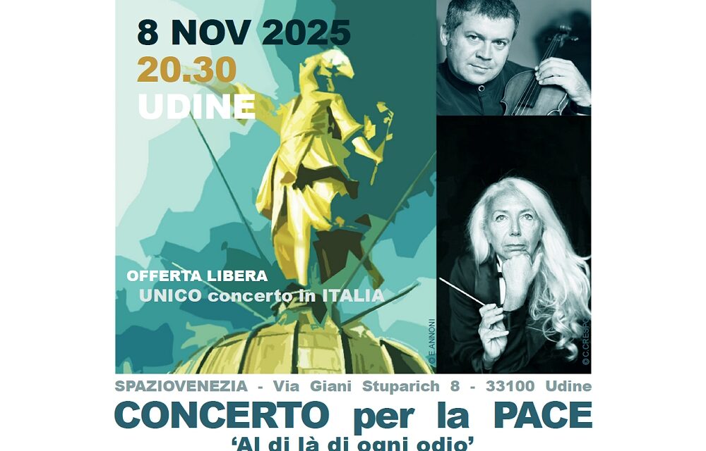 “AL DI LÀ DI OGNI ODIO”, CONCERTO PER LA PACE CON QUATTRO VIOLINISTI DA ISRAELE, PALESTINA, RUSSIA E UCRAINA