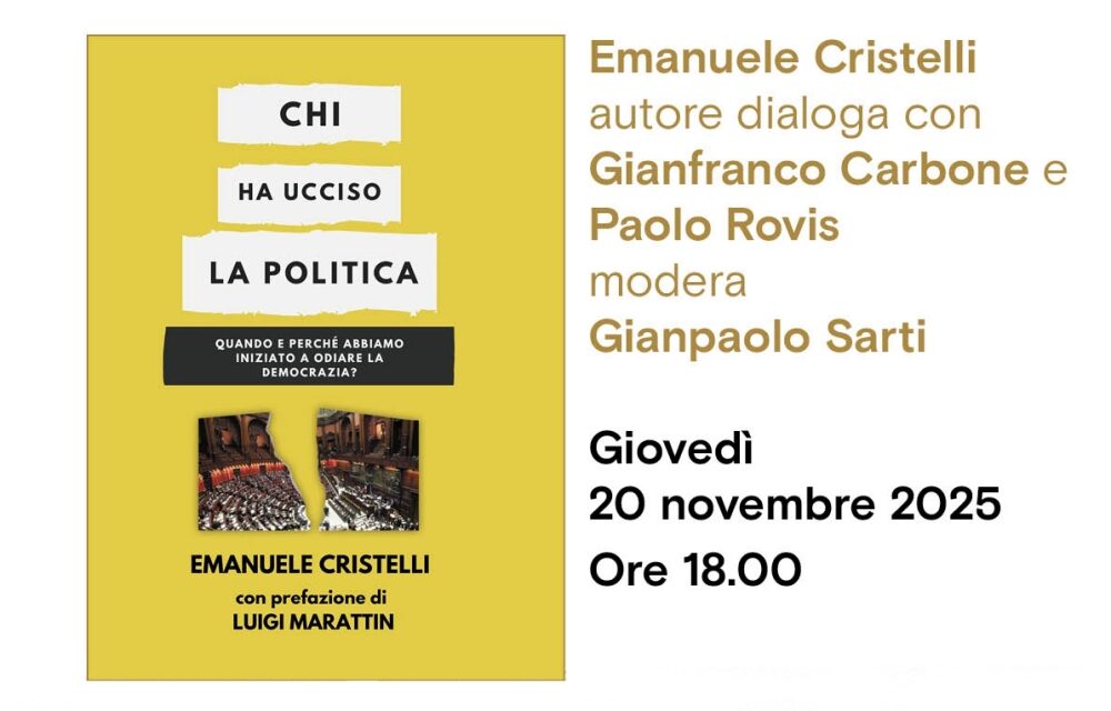 Emanuele Cristelli presenta “Chi ha ucciso la politica?” all’Antico Caffè San Marco