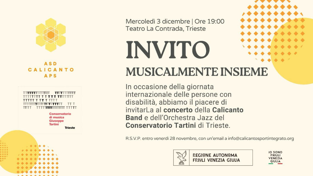 CALICANTO BAND / ORCHESTRA JAZZ TARTINI in concerto il 3 dicembre 2025 al Teatro La Contrada