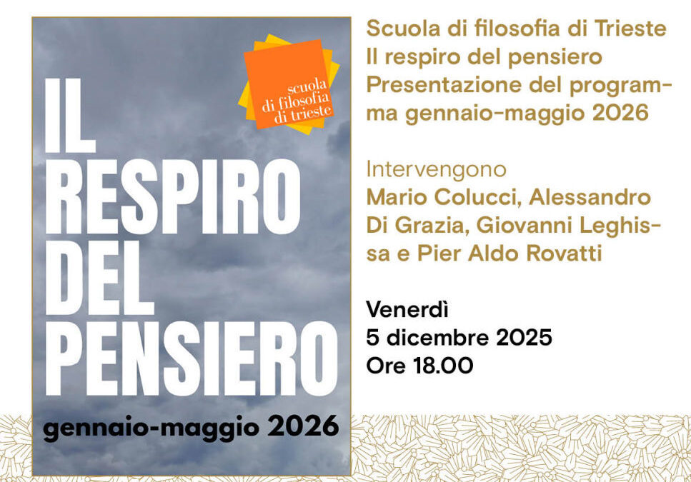 Scuola di filosofia di Trieste Il respiro del pensiero: presentazione del programma 2026 all’Antico Caffè San Marco