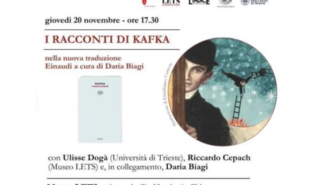 GIOVEDÌ 20 NOVEMBRE ALLE ORE 17.30 NELLO SPAZIO FORUM DEL MUSEO LETS PRESENTAZIONE DELLA NUOVA EDIZIONE EINAUDI DE “I RACCONTI DI FRANZ KAFKA”, A CURA DI DARIA BIAGI