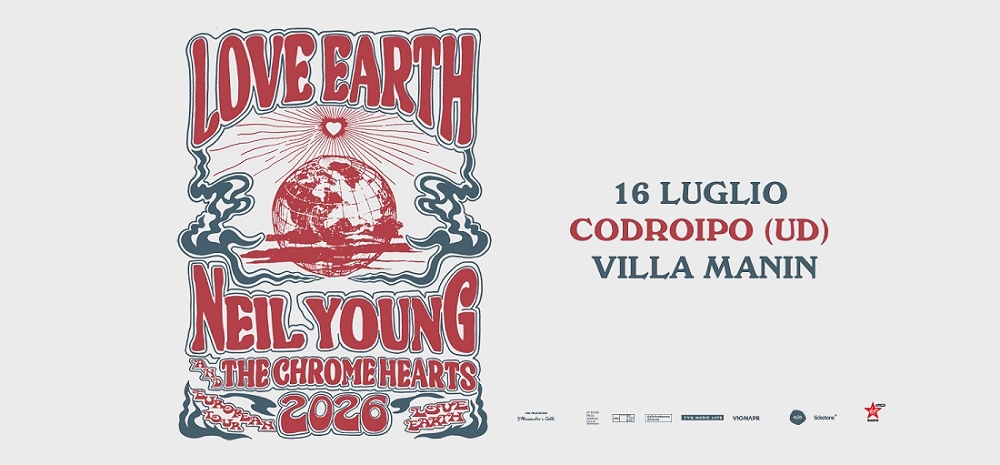 NEIL YOUNG annuncia il “Love Earth Tour 2026”: il 16 luglio 2026 a Villa Manin l’unica data nel Nord Italia