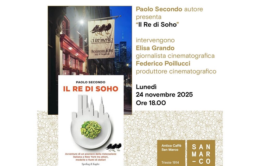 Paolo Secondo presenta il suo libro “Il Re di Soho” all’Antico Caffè San Marco