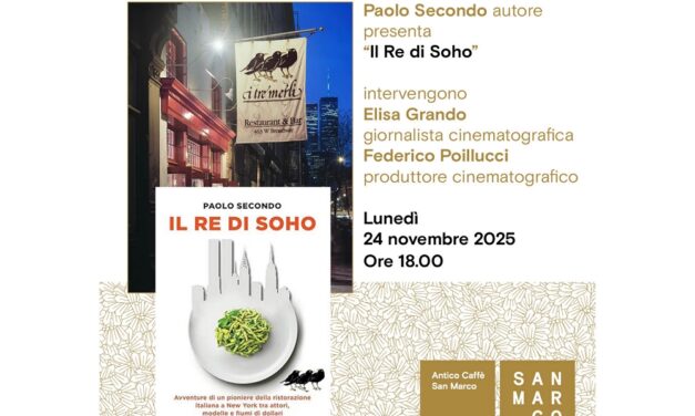 Paolo Secondo presenta il suo libro “Il Re di Soho” all’Antico Caffè San Marco