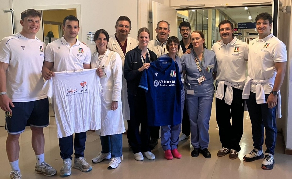 L’Italrugby in visita alla Pediatria di Udine