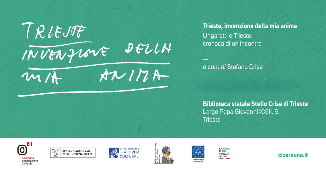 5 dicembre apertura straordinaria Biblioteca Crise – mostra “Trieste, invenzione della mia anima. Ungaretti e Trieste: cronaca di un incontro”